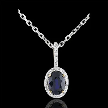 Pendentif Apolline - saphirs - or blanc et or jaune 9 carats