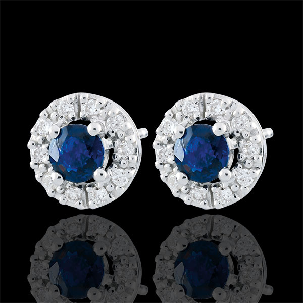 Boucles d'oreilles Clévia - saphirs - or blanc 18 carats