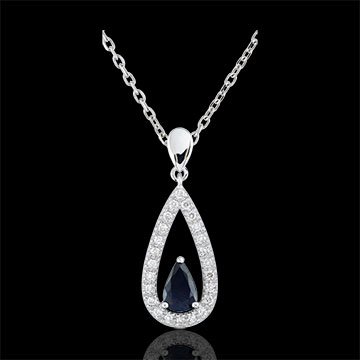 Anhänger Tropfen Soraya - Saphir und Diamant