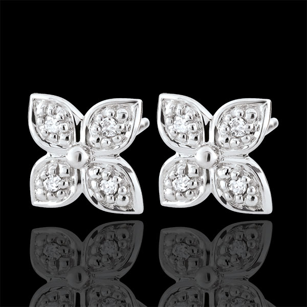 Eternity Flower Earrings with 8 diamonds