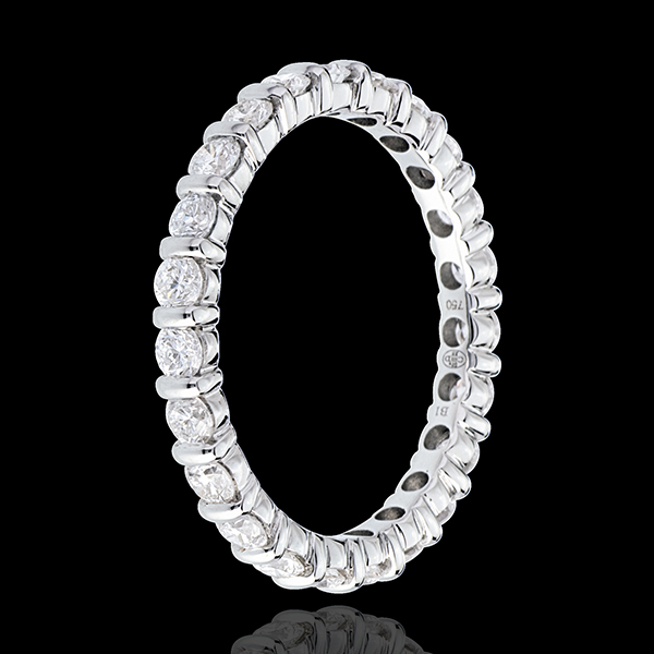 Eternity ring white gold paved-bar channel setting - 1.14 carat - 22 diamonds