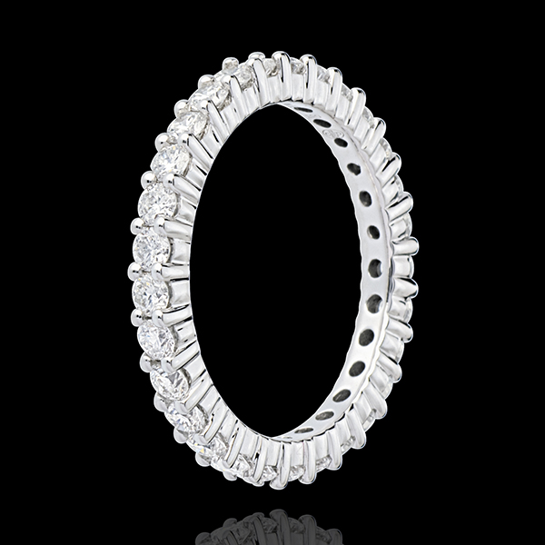 Eternity ring white gold paved-bar prong setting - 1.2 carat - 30 diamonds