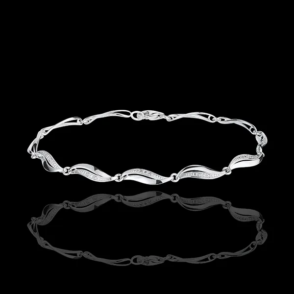 Bracciale Treccia - Oro bianco - 18 carati - 22 Diamanti