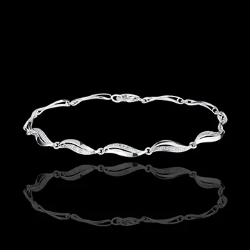 Bracciale Treccia - Oro bianco - 18 carati - 22 Diamanti