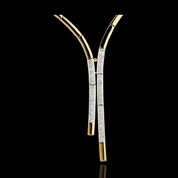 Collana Mise da sera - Oro bianco e Oro giallo - 18 carati -25 Diamanti - 0.32 carati