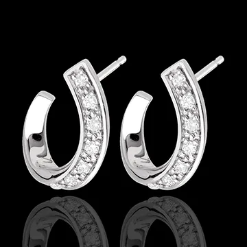 Orecchini Tirabaci- Oro bianco - 18 carati - Diamante - 0.15 carati