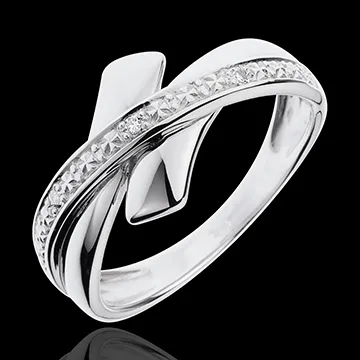 Anello Parure Iniziatico - Oro bianco - 18 carati - 3 Diamanti