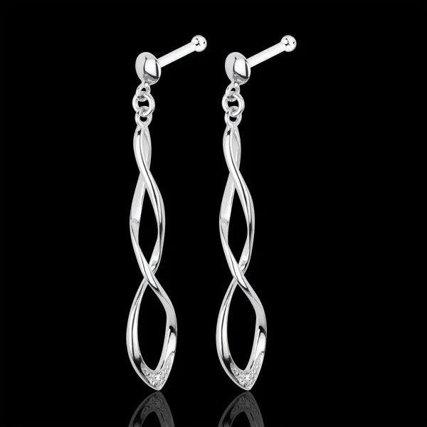 Orecchini Carnevale - Oro bianco - 18 carati - 2 Diamanti