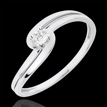 Anello Solitario Silly - Oro bianco - 18 carati - 1 Diamante
