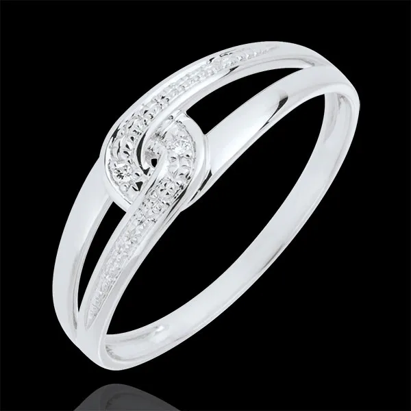 Anello Erika - Oro bianco - 9 carati - 2 Diamanti