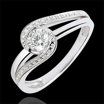 Anello di fidanzamento Nido Prezioso - Preziosa - Diamante 0.3 carati -Oro bianco 18 carati