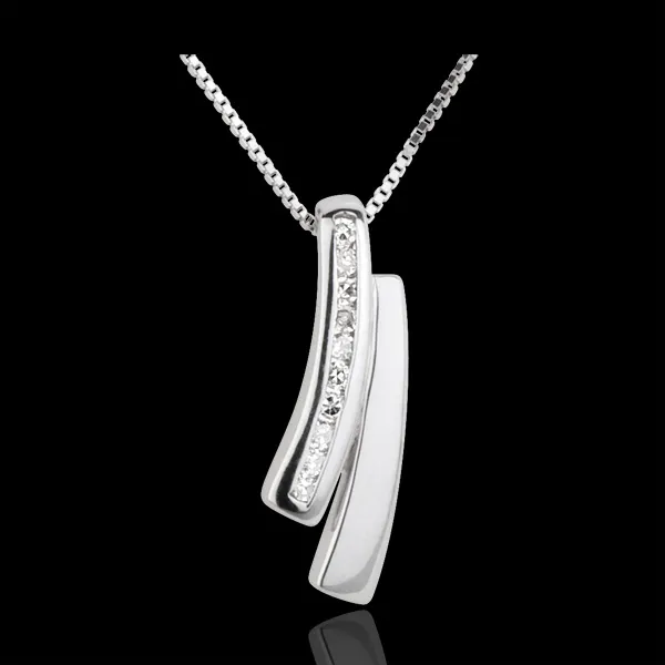 Collana Saggezza - Oro bianco - 18 carati - 10 Diamanti