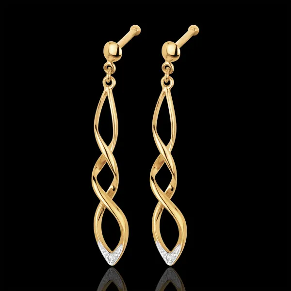 Orecchini Carnevale - Oro giallo - 18 carati - 2 Diamanti