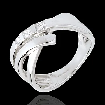 Anello Trilogy Treccia - Oro bianco - 18 carati -Diamanti - 0.26 carati