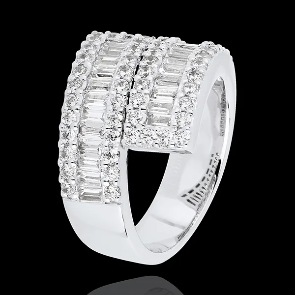 Anello Costellazione - Luce Infinita variazione - Oro bianco - 18 carati - 76 Diamanti - 2.52 carati