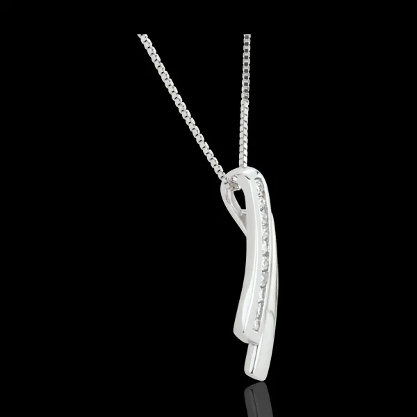 Collana Saggezza - Oro bianco - 18 carati - 10 Diamanti