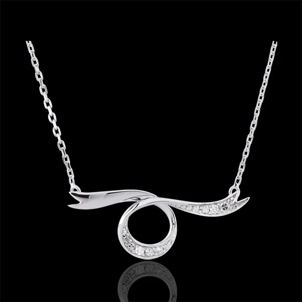 Collana Fiocco Magico - Oro bianco - 18 carati - 3 Diamanti 