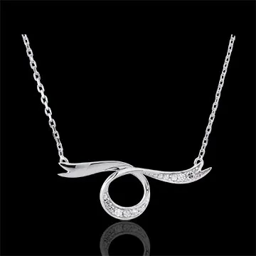 Collana Fiocco Magico - Oro bianco - 9 carati - 3 Diamanti 