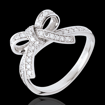 Bague nouée diamants - or blanc 18 carats - 0.423 carats