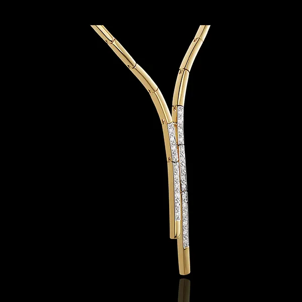 Collier tenue de soirée - or blanc et or jaune 18 carats