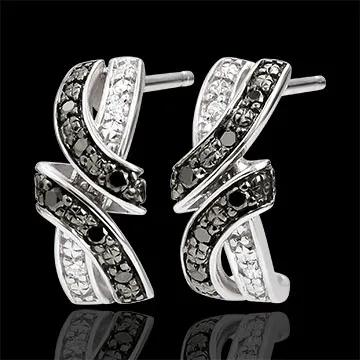 Boucles d'oreilles Clair Obscur - Rendez-vous - diamants noirs - or blanc 18 carats