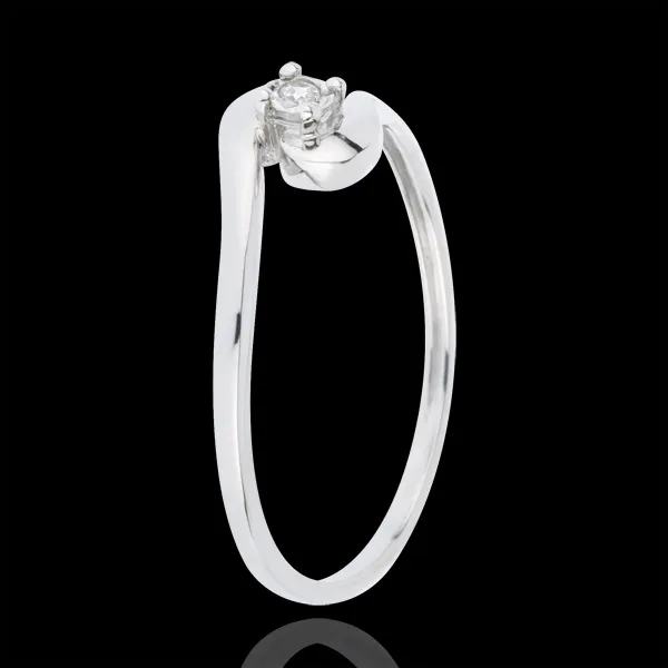 Bague Solitaire Nid Précieux - Union D'Amour - or blanc 18 carats