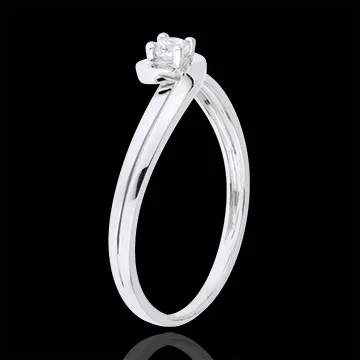 Bague Solitaire Silly - or blanc 18 carats