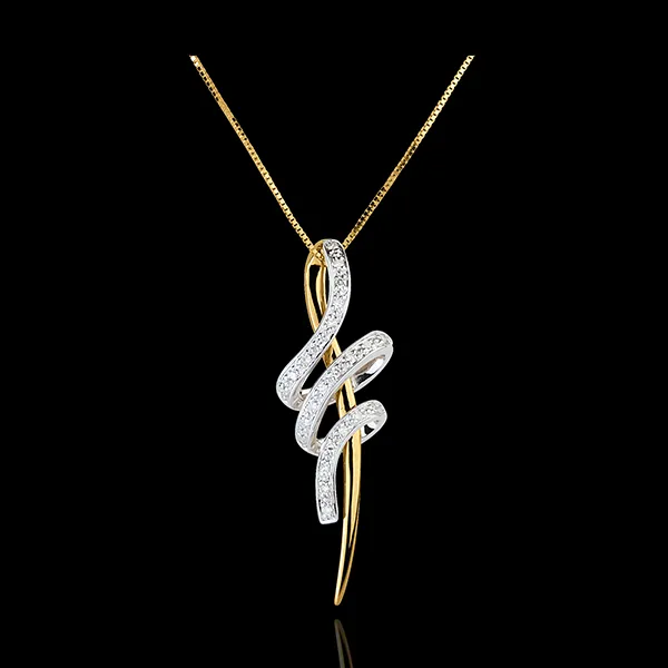 Pendentif noeud serpent - or blanc et or jaune 18 carats