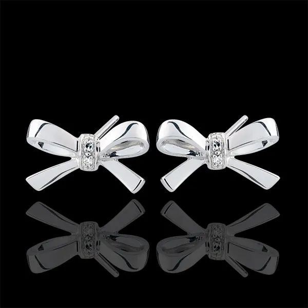 Boucles d'oreilles Noeuds Carlotta - or blanc 9 carats