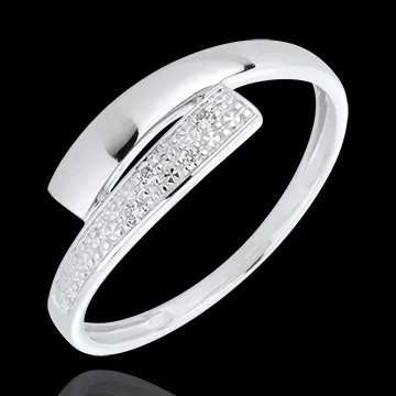 Bague Lumière or blanc 18 carats diamants