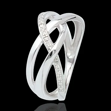 Bague soupirail or blanc 18 carats pavé