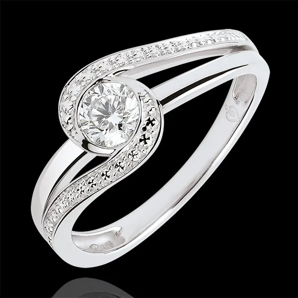 Engagement Ring Precious Nest Solitaire - Preciosa - - 0.3 carat diamond - white gold 9 carats