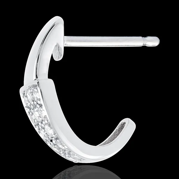 Tropical earrings paved white gold - 24 diamonds