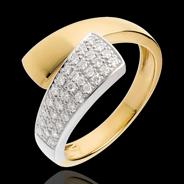 Hemisphere ring yellow gold paved - 0.26 carat - 34diamonds