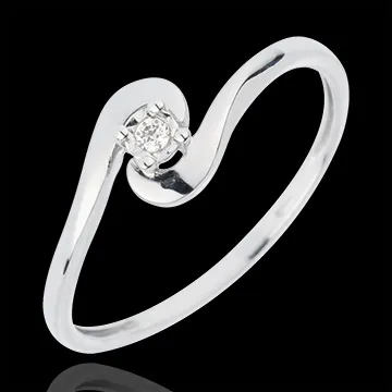 Solitaire Ring Precious Nest - Loving Union - white gold - 18 carats