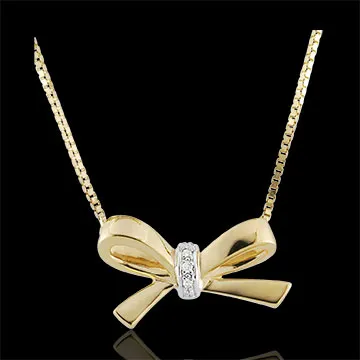 Yellow Gold Carlotta Bow Necklace