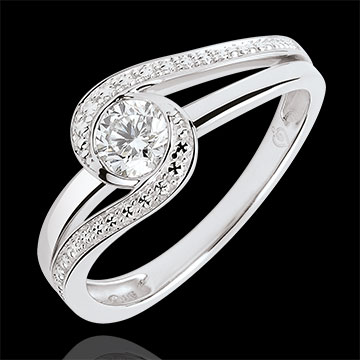 Engagement Ring Precious Nest Solitaire - Preciosa - - 0.3 carat diamond - white gold 9 carats