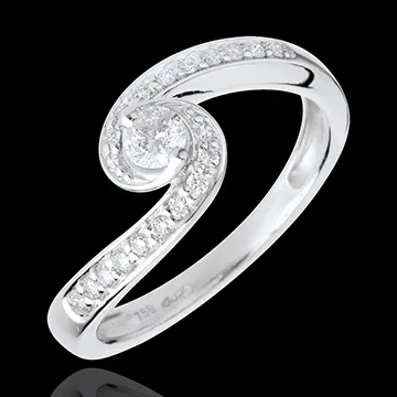 Inelul de logodnă Solitaire Destin - Vărsător - diamant 0.13 carate - aur alb de 18K
