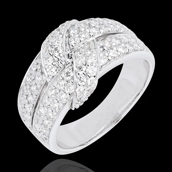 Inel legătură supremă diamante - aur alb de 18K