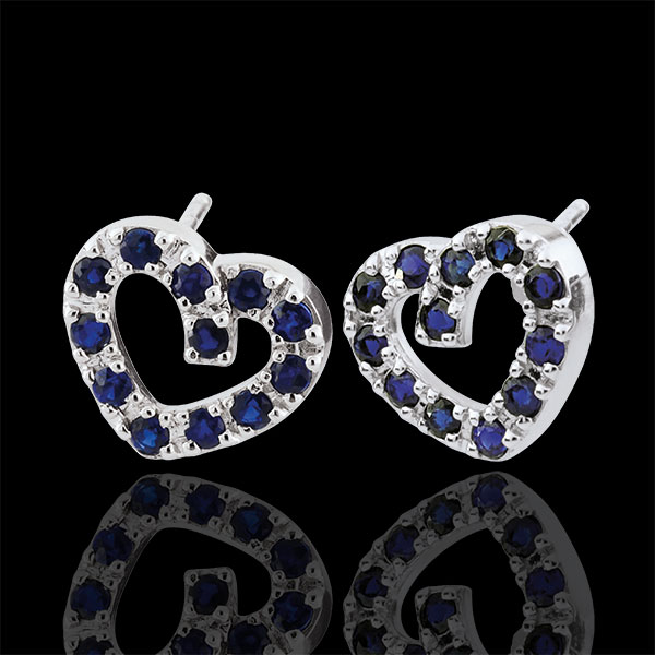 Festive Sapphire Heart Earrings
