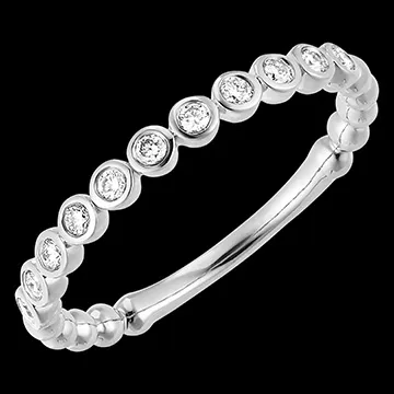 Fede nuziale Fior di Sale - oro bianco 9 carati