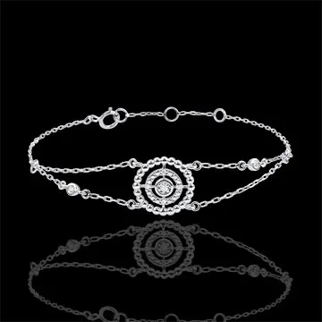 Bracelet Fleur de Sel - cercle - or blanc 9 carats et diamants