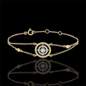 Bracelet Fleur de Sel - cercle - or jaune 9 carats et diamants