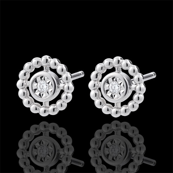 Earrings Salty Flower - Circle - White Gold
