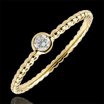 Solitaire Ring Salty Flower - one ring - yellow gold - 0.08 carat - 18 carat