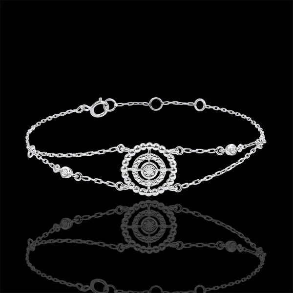 Armband Fleur de Sel - Cirkel - 9 karaat witgoud met Diamanten