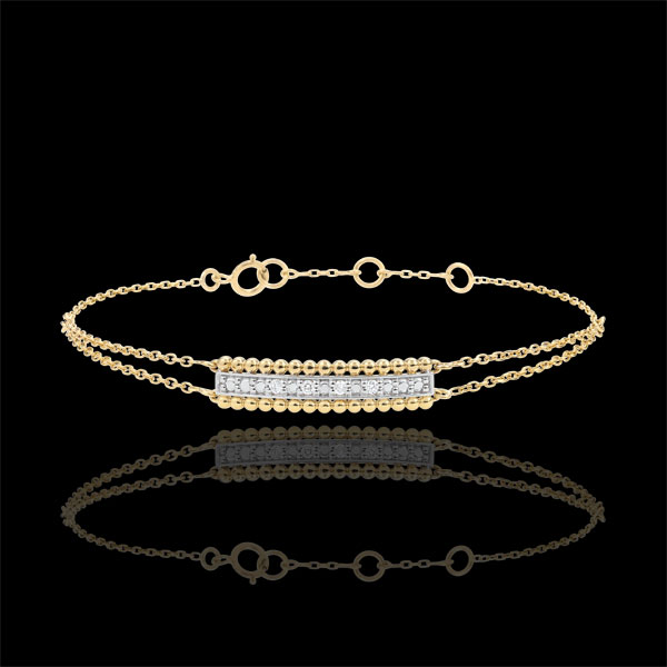 Armband Fleur de Sel - Zwei Ringe - Gelbgold - 9 Karat