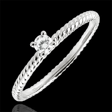 Ring Solitaire Gouden Koord - 9 karaat witgoud