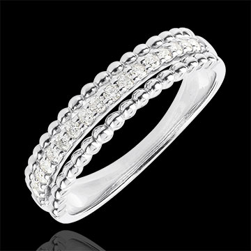 Ring Fleur de Sel - Zweifacher Ring - Weißgold - 18 Karat