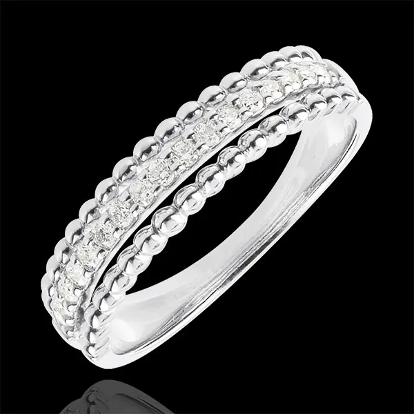 Ring Fleur de Sel - twee ringen - 18 karaat witgoud